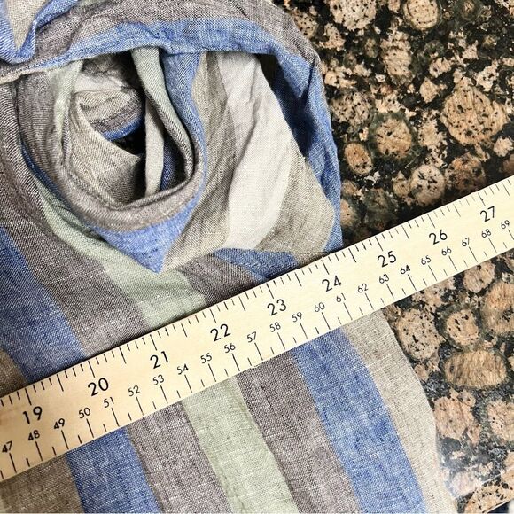 Idillio Positano 100% Linen Mens Long Sleeve Stripe Shirt Size XXL Made in Italy - Picture 5 of 7